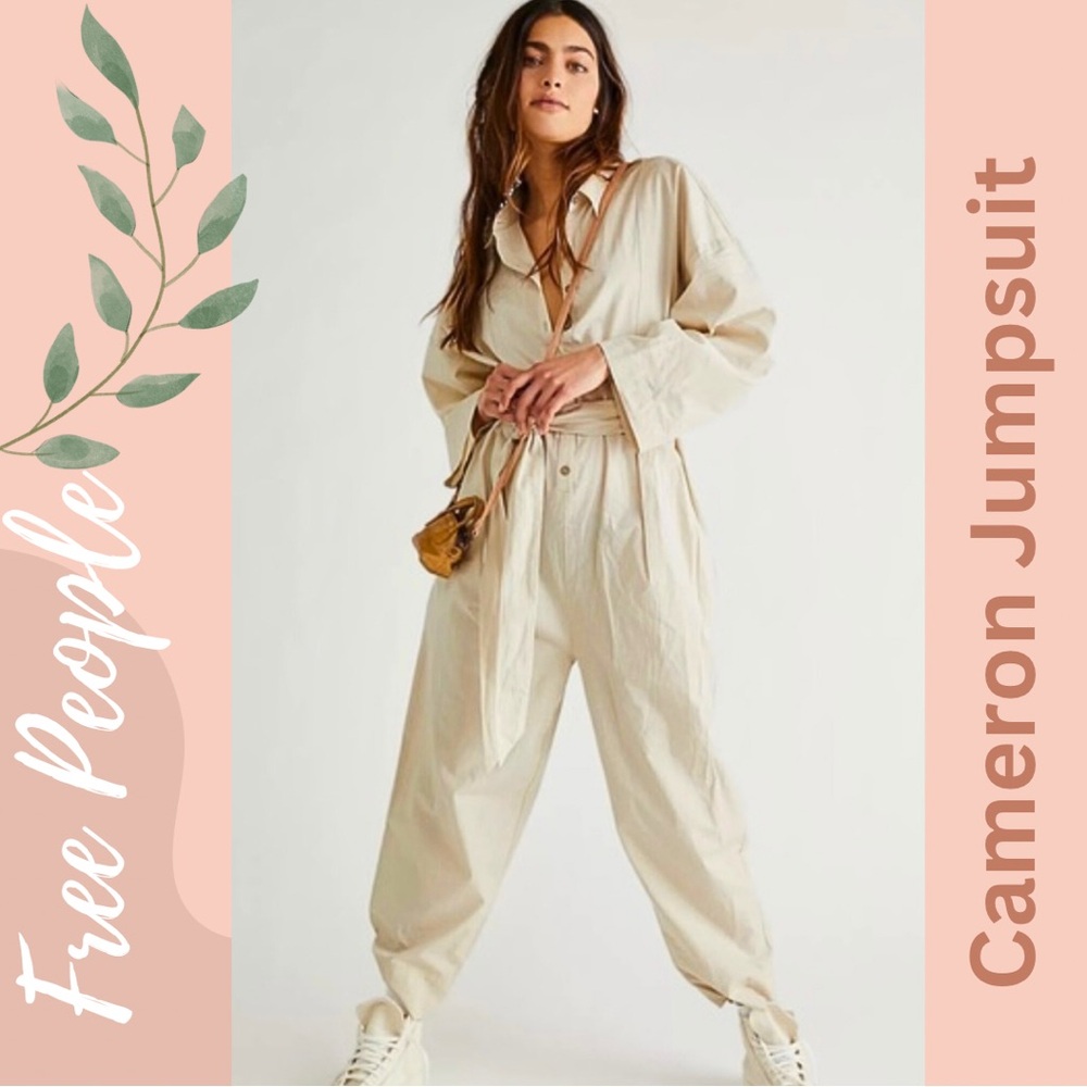 Free People Cameron Cream Jumpsuit